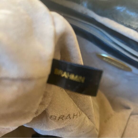 Brahmin Satchel Black and Gray Leather - Picture 12 of 16